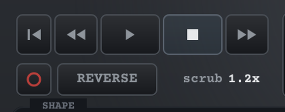 CS-V: the record and reverse buttons